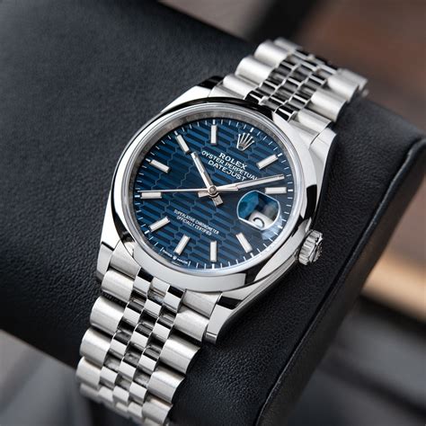 rolex datejust 36 blue dial fluted bezel|Rolex 36mm stainless steel Datejust.